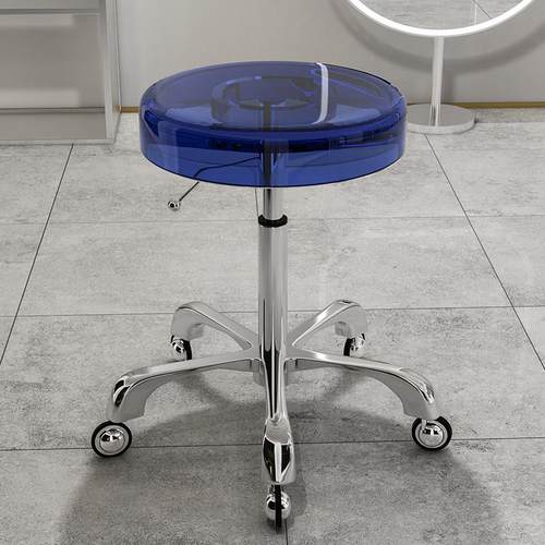 不锈钢美容院凳大工凳椅子旋转升降滑轮圆凳剪发理发店凳子美甲椅