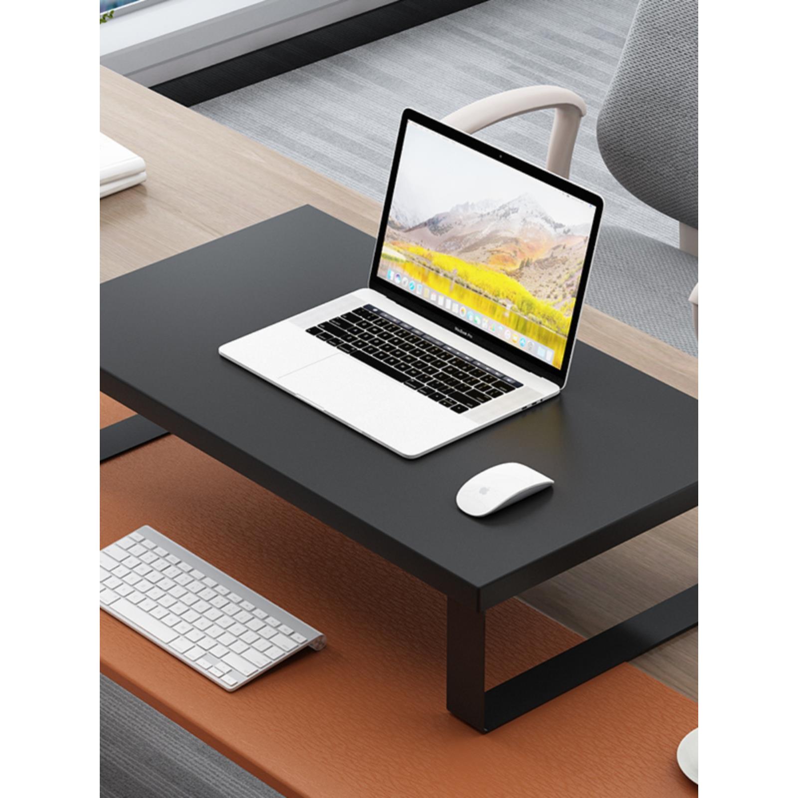 笔记本电脑增高架桌面显示器屏加宽收纳可放键盘垫高底座抬高支架