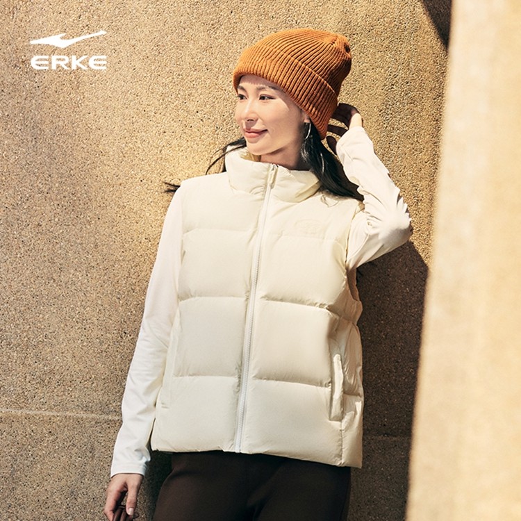 驭光3.0鸿星尔克运动马甲女2026冬季新款女士羽绒服背心外套夹克