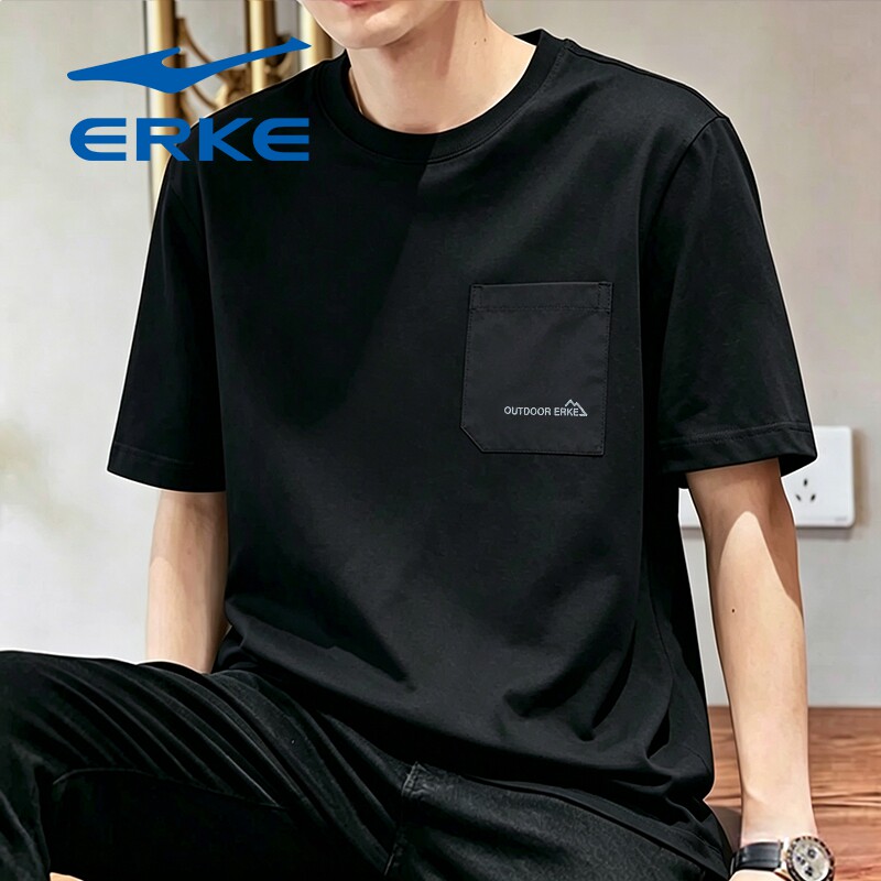 鸿星尔克短袖男2026夏季新款男士优可丝抗菌运动上衣工装t恤男装