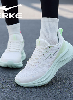 凌跃3鸿星尔克运动鞋女鞋2026新款春夏季透气绿色学生软底跑步鞋