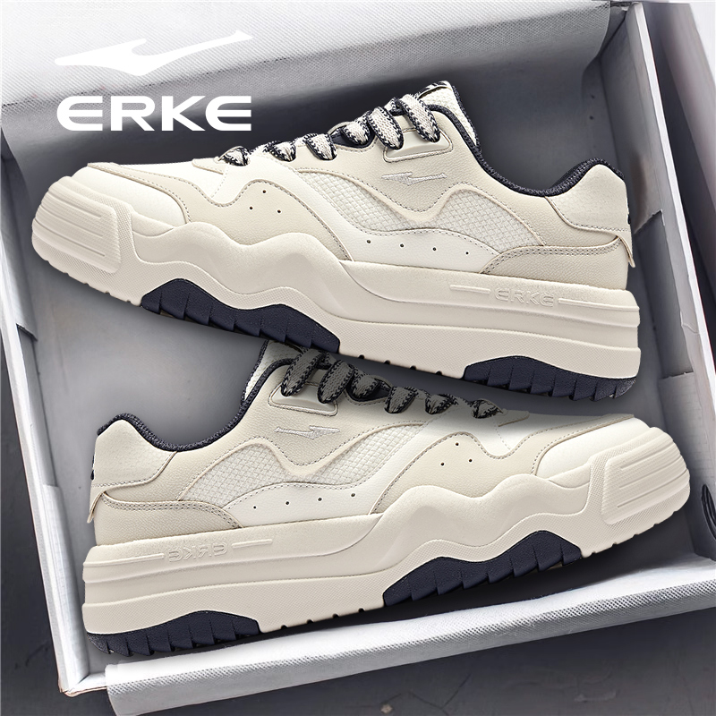 悠然鸿星尔克男鞋2025秋季新款学生厚底网面透气户外运动休闲鞋子