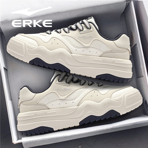 悠然鸿星尔克男鞋2025秋季新款学生厚底网面透气户外运动休闲鞋子