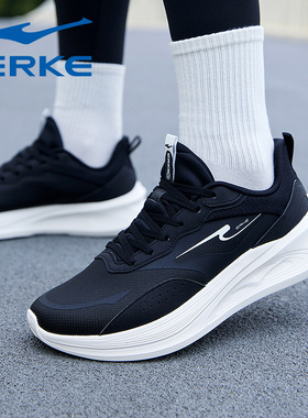 凌悦鸿星尔克男鞋2026春季新款黑色软底中老年运动户外休闲跑步鞋