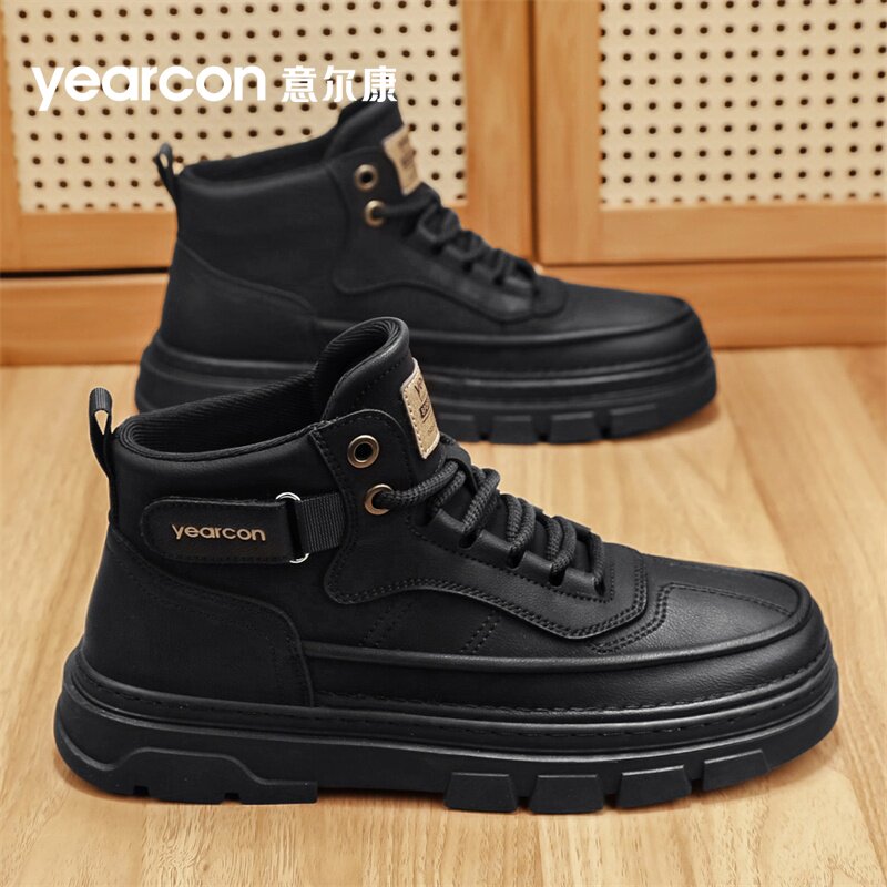 意尔康马丁靴男款2026新款夏季季英伦风复古男士高帮时装骑士靴子