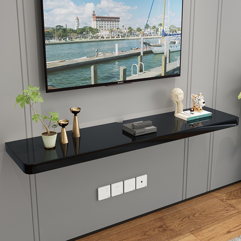 定制烤漆电视墙置物架搁板客厅厨房壁挂背景墙上电视柜一字隔板
