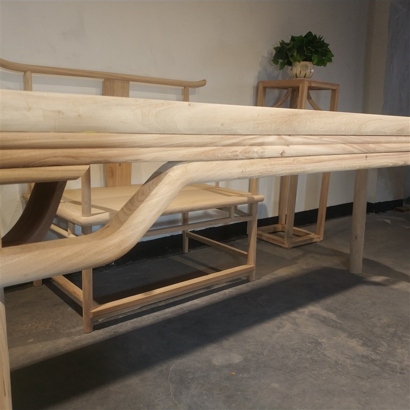 榆木餐桌茶桌新中式办公桌会议桌书画桌工作台桌子白坯桌子家具