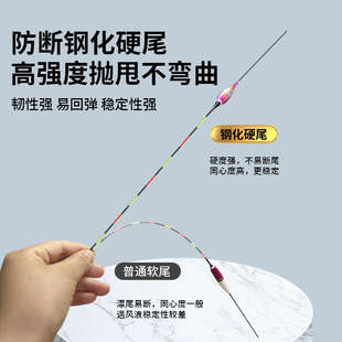 超长行程夜光漂加长漂尾长款浮漂硬尾咬钩变色日夜两用钓翘嘴鲢鳙