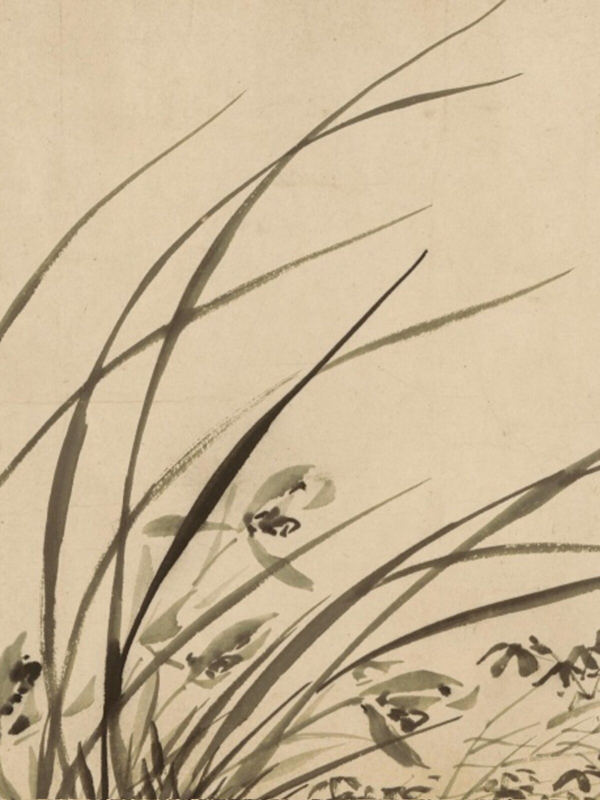 明 孙克弘 兰竹图 古代名家水墨竹子兰花图临摹学习微喷装饰画