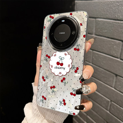 甜美樱桃适用vivox100手机壳新款iqooneo9套iqoo12pro高级感80全包neo7se可爱s16/5羽纱波点neo3女款y78/52s+