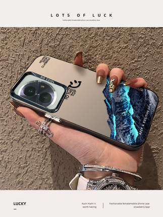 极光雪山适用oppore手机壳新款reno10pro套9高级感findx7全包reno8彩银6/5pro个性潮k11x男a72女款a2por+