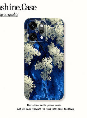 蓝色松影适用opporeno14手机保护壳新款reno13pro套10小众清新reon9por+创意8/7个性6ultra5男女款OPPO K12xk