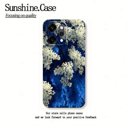 蓝色松影适用opporeno14手机保护壳新款reno13pro套10小众清新reon9por+创意8/7个性6ultra5男女款OPPO K12xk