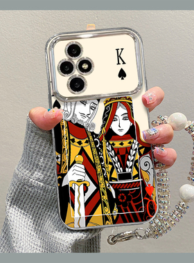 扑克牌适用荣耀200手机壳新款华为100pro套magic6手炼支架90gt硅胶80se黑桃KQ70+趣味x50i防摔x40男女款30por