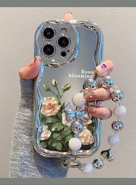 复古玫瑰花适用vivox100手机壳新款iqooneo9套iqoo12pro创意80硅胶软neo7se高级感s16/5小众neo3女款y78/52s+