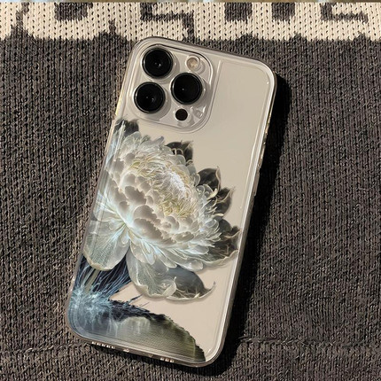 水晶莲花适用opporeno10手机壳新款findx6套reno9pro全包8/7se软壳reno6防摔findx5国风4/3+创意r17男女k10