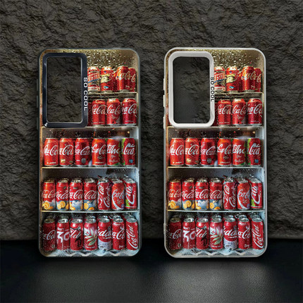 冰箱可乐适用opporeno12手机壳新款11pro套1+ace3趣味findx7小清新a3pro夏天reon9por创意个性一加2v男女k10+