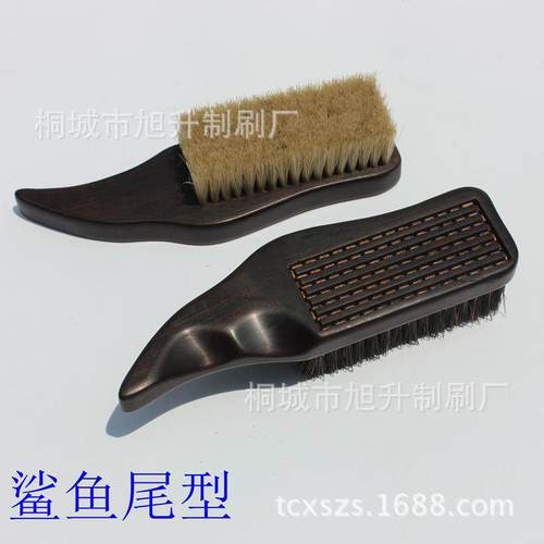 紫光檀猪鬃文玩刷子红木毛刷手工穿线鲨鱼尾手工绑线文玩刷
