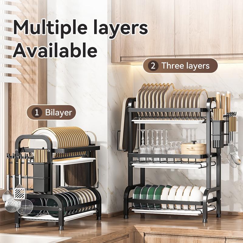 厨房置物架碗碟碗盘收纳架沥水架家用多功能放碗架碗筷收纳盒碗柜
