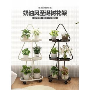 花架 家用铁艺多层阳台置物架高端摆件展示架室内可移动客厅落地式