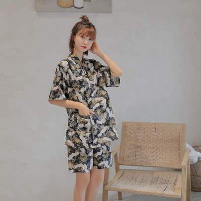 服男款亚麻定制大码情侣女款高档儿童桑拿浴蒸服汗亲子装和服日式
