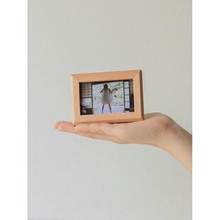 山设计实木山毛榉黑胡桃外斜角边缘桌面桌有趣的礼物手工榫卯小相