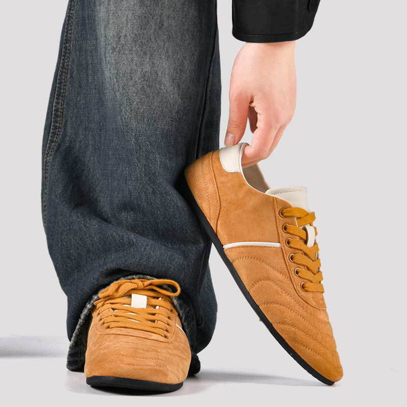 薄底德训鞋男款软底内增高阿甘运动赛车鞋复古高级感百搭休闲板鞋,流行男鞋,德训鞋,淘宝优惠券,粉丝福利购,淘宝优惠卷