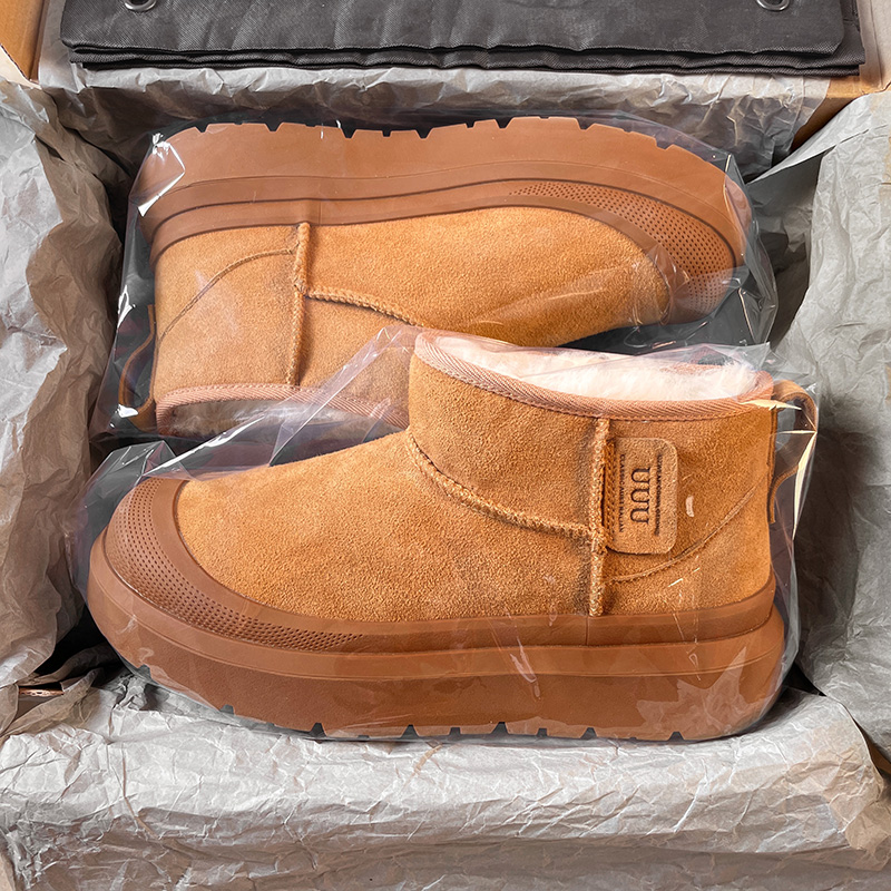 羊毛雪地靴男士青少年加绒加厚