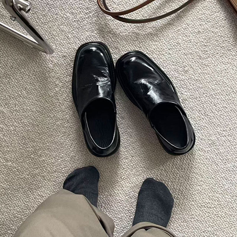 水洗马皮圆头乐福德比鞋男女增高厚底搭扣拼接皮鞋通勤商务休闲鞋,流行男鞋,休闲皮鞋,淘宝优惠券,粉丝福利购,淘宝优惠卷