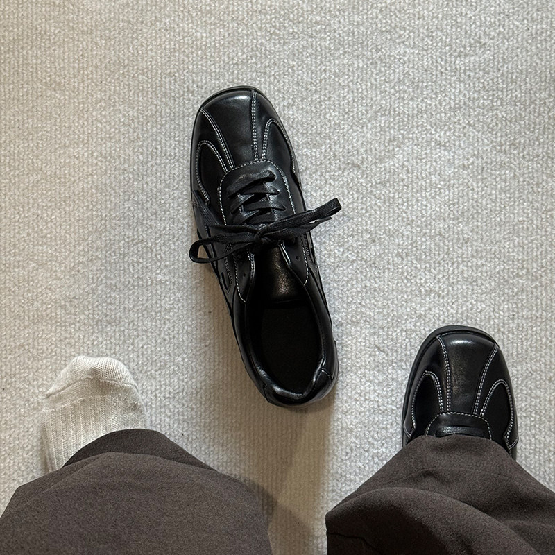 cleanfit德训鞋男老钱风极简高级黑色拳击训练鞋英伦薄底休闲皮鞋,流行男鞋,休闲皮鞋,淘宝优惠券,粉丝福利购,淘宝优惠卷