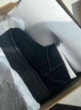 黑色雪地靴男女款2025新款冬季加绒加厚厚底桑坡皮毛一体保暖棉鞋