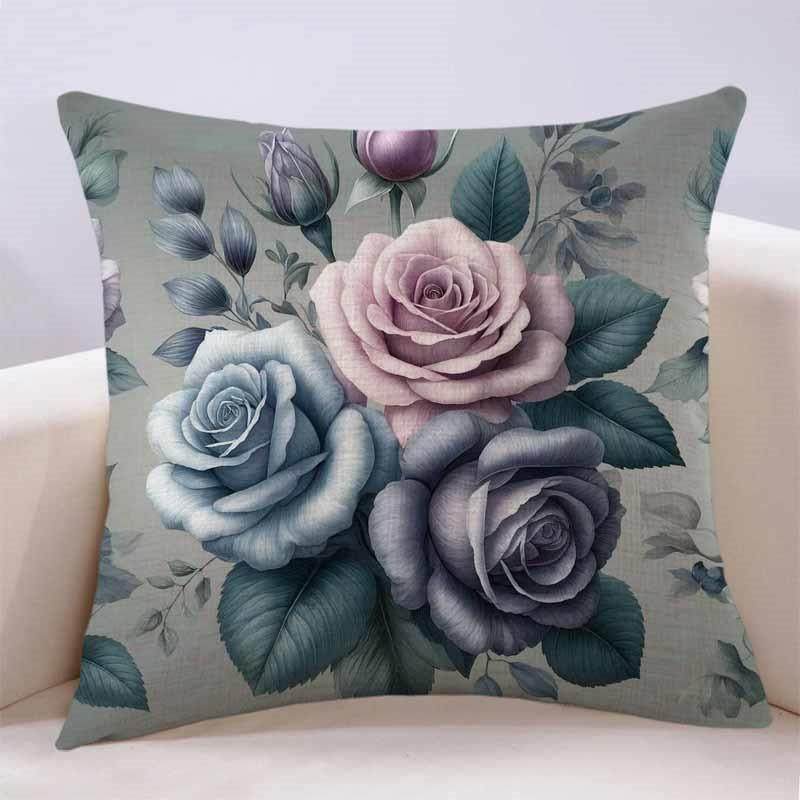 复古怀旧玫瑰花抱枕客厅沙发柔软舒适双面靠枕套含芯温馨家居装饰