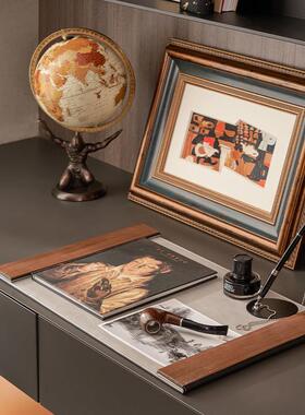 书房墙面柜子层架书架陈设雪茄主题装饰品摆件道具真书马毛香薰