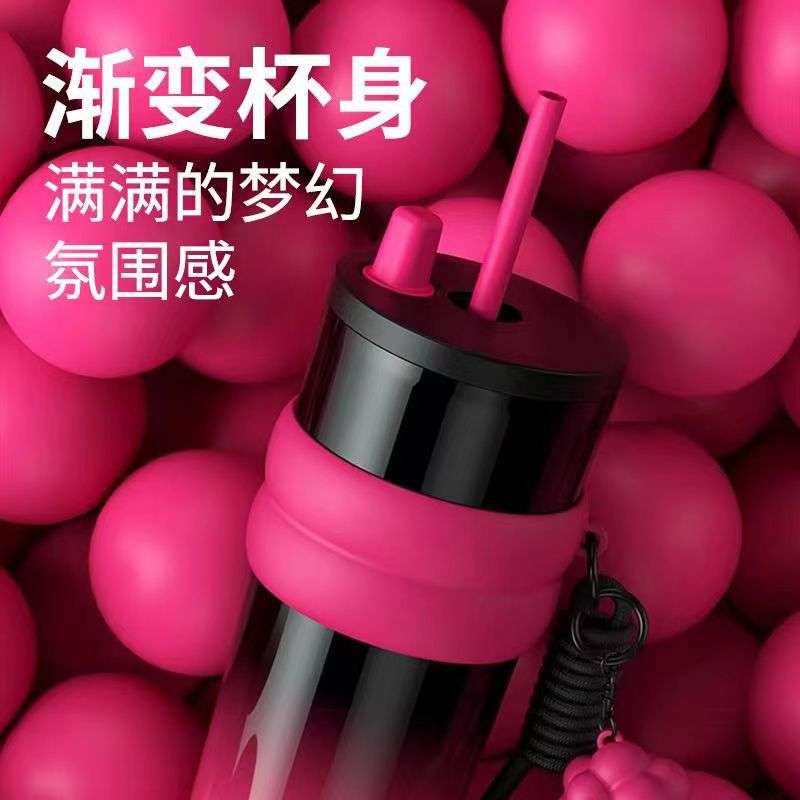 新款316不锈钢保温杯便携巨无霸吸管咖啡杯冰霸汽车水杯跨境
