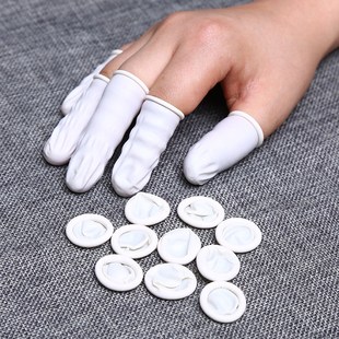 防水防滑乳胶手指X套 一次性白色无粉工业乳胶卷手指套 劳保用品