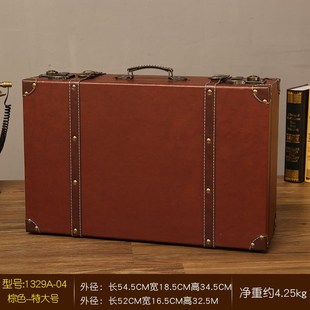 复古民国手提箱木质皮箱三件套家居摆件卧室N收纳橱窗摆件摄影道