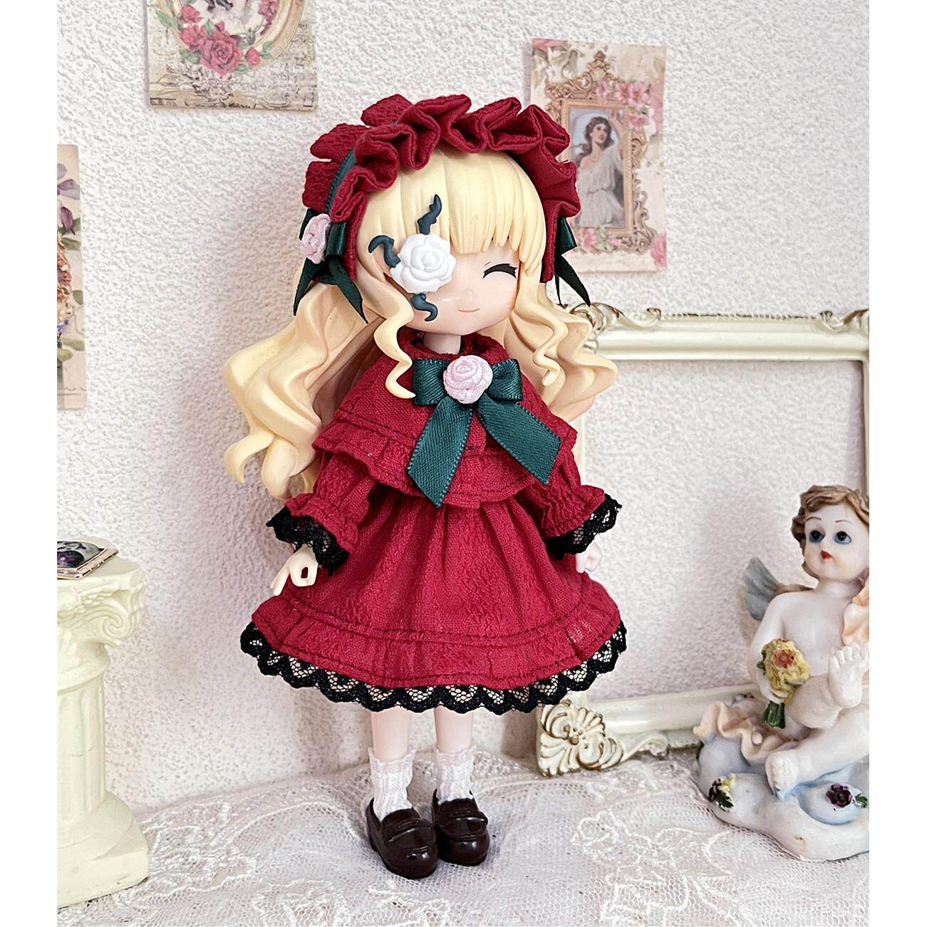 ob11 p9/阿巳2.0 蔷薇少女cos 真红娃衣 三件套