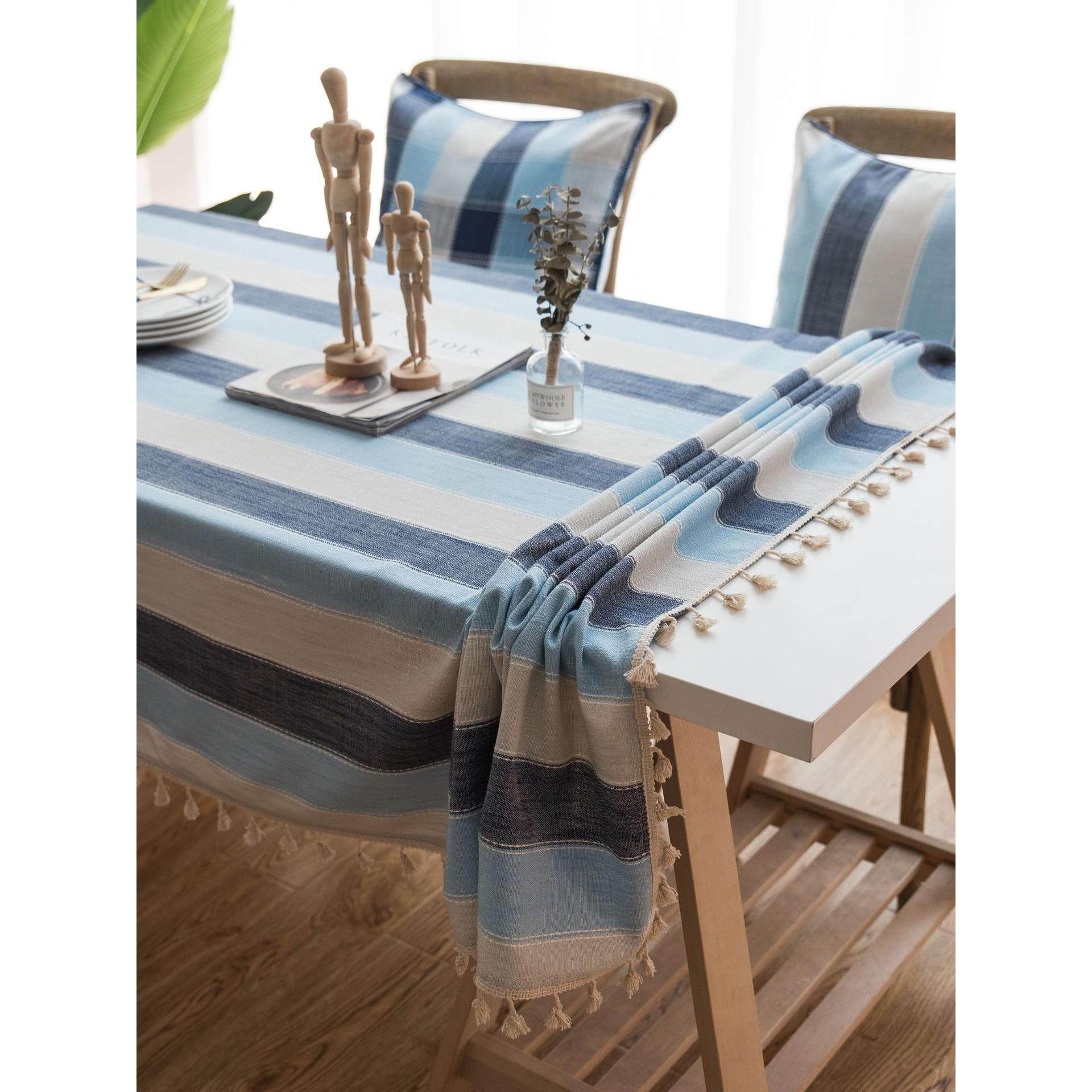 防水餐桌布艺条纹涤纶韩式小清新长方形茶几布正方巾沙发椅背盖巾,居家布艺,桌布,淘宝优惠券,粉丝福利购,淘宝优惠卷