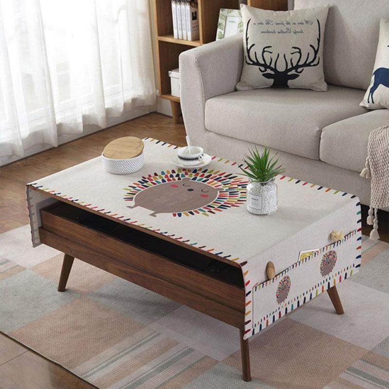 卡通茶几桌布棉麻布艺防水北欧创意长方形口袋式防尘客厅茶几桌垫,居家布艺,桌布,淘宝优惠券,粉丝福利购,淘宝优惠卷