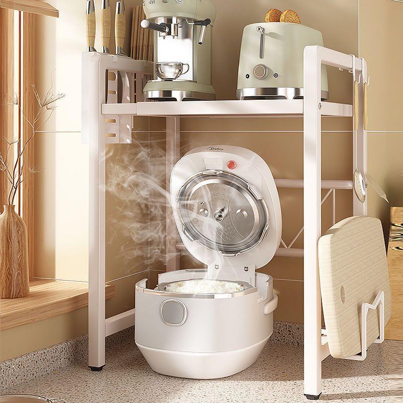 2025电饭煲微波炉架子可伸缩厨房置物架多功能家用台面空气炸锅