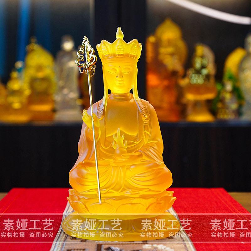 厂家树脂仿琉璃地藏王菩萨宗教佛像大愿地藏家居工艺摆件
