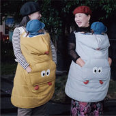 婴儿披风斗篷秋冬外出儿童防寒背带车盖毯推车挡风被腰凳防风保暖