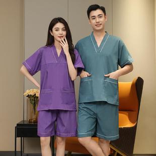 苎麻女款 汗蒸服男款 足浴服高档洗浴中心客人按摩服男洗浴服桑拿服