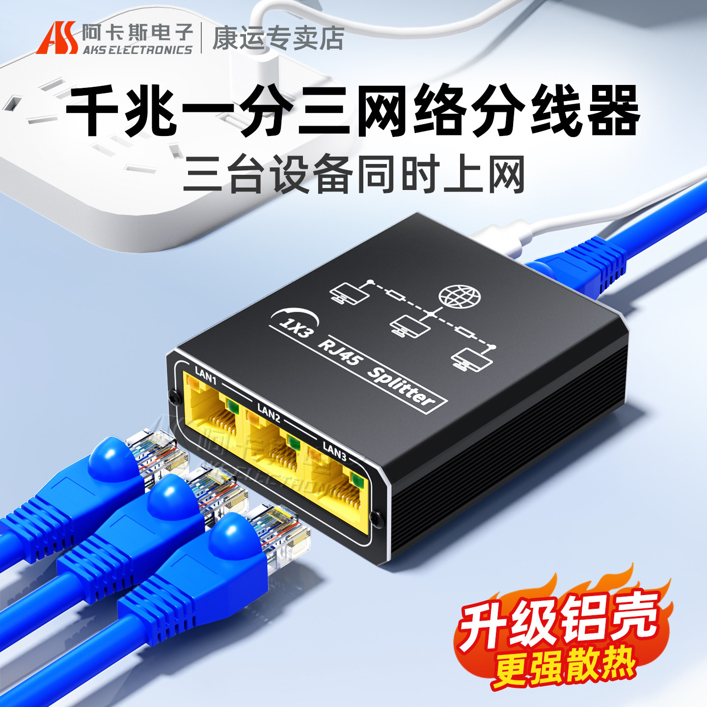 阿卡斯千兆网络分线器网线分配器图片