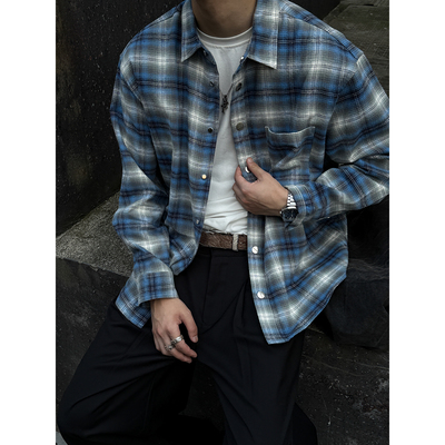 100%纯棉定制法兰绒丝滑格子衬衫