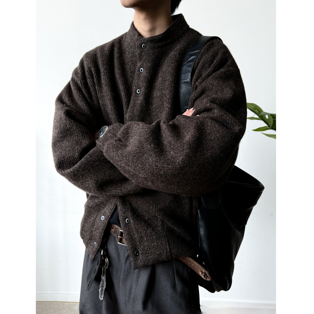 羊毛混纺90白鸭绒针织羽绒服