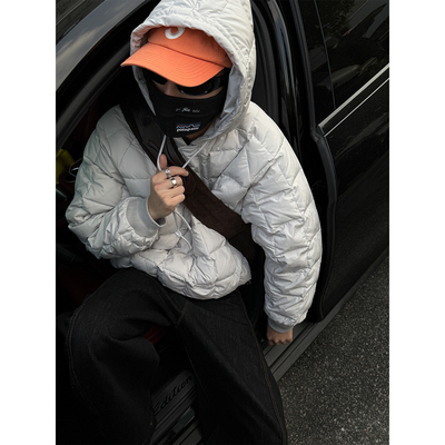 MANCHER日系潮牌连帽排骨羽绒服