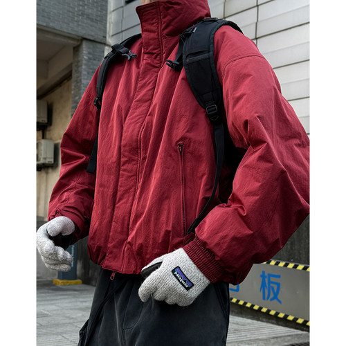 新年红90白鸭绒轻薄立领羽绒服男