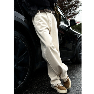 暖绒有型 宽松直筒长裤 重磅480G加绒加厚工装 男冬季 潮 裤 MANCHER