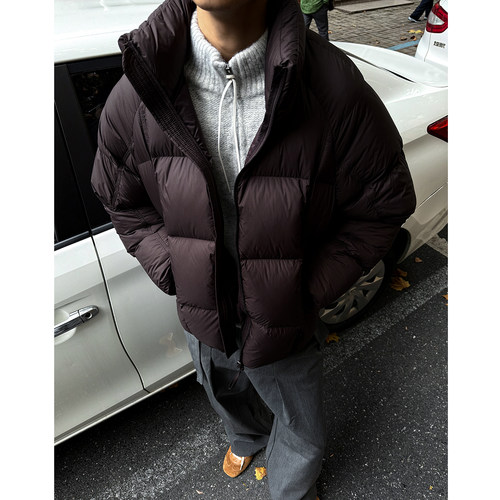 高密轻盈90白鸭绒泡芙立领羽绒服